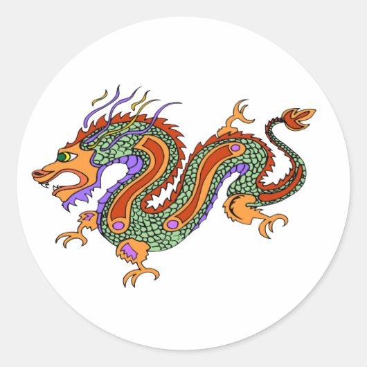 draak ronde sticker (Voorkant)