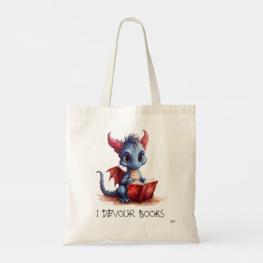 *~* DRAAK ROOD BLAUW - LEZEN devour BOEKEN AP88 Tote Bag (Achterkant)