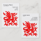 Draak - Rood op wit Visitekaartje (Voorkant / Achterkant)