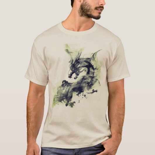 Draak Rook Groen Vuur T-shirt (Voorkant)