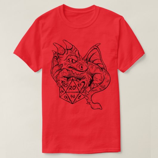 Draak RPG Dice Tabletop Gaming T-shirt (Design voorkant)