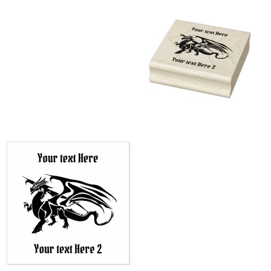  draak rubberstempel (Gestempeld)