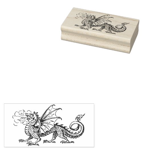  draak rubberstempel (Gestempeld)