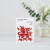 Draak - Ruby Red op White Visitekaartje (Staand voorkant)