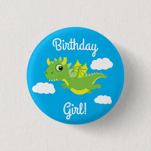 Draak Schattige Kinderverjaardag Ronde Button 3,2 Cm