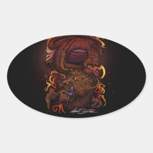 Draak (Signature Design) Ovale Sticker