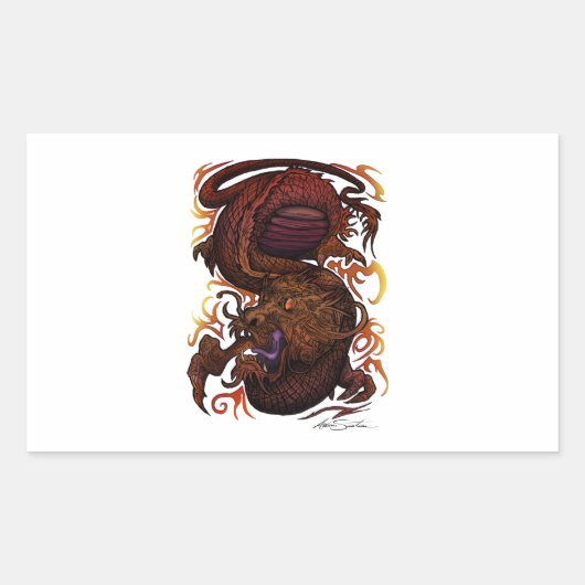 Draak (Signature Design) Rechthoekige Sticker (Voorkant)