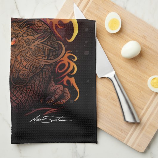 Draak (Signature Design) Theedoek (Quarter Fold)