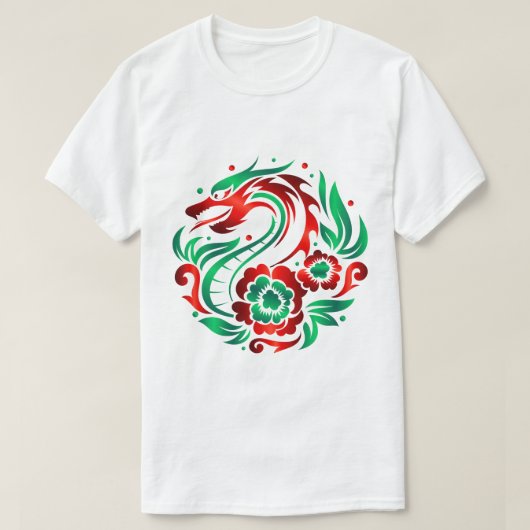 Draak te midden van bloesems t-shirt (Design voorkant)