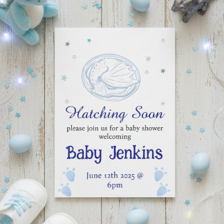 Draak thema baby shower uitnodiging voor baby uitk