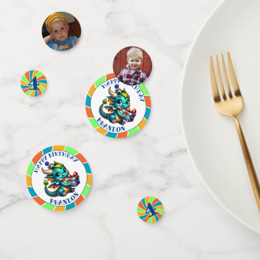 Draak Thema Jongens Verjaardagsfeestje Confetti (Groep)