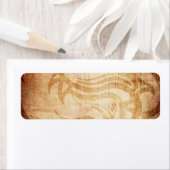 DRAAK TRIBAL GRUNGE BROWNS FANTASIE ACHTERGRONDEN  ETIKET (Insitu)