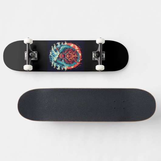 Draak tussen de golven persoonlijk skateboard (Horizontaal)