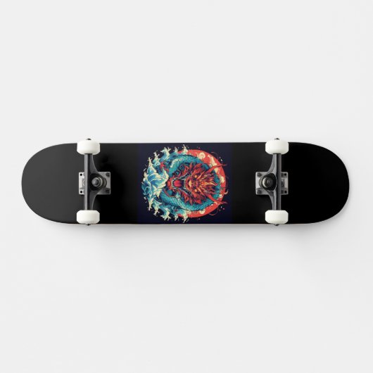 Draak tussen de golven persoonlijk skateboard (Horizontaal)