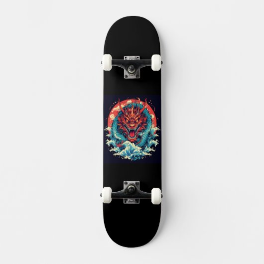 Draak tussen de golven persoonlijk skateboard (Voorkant)