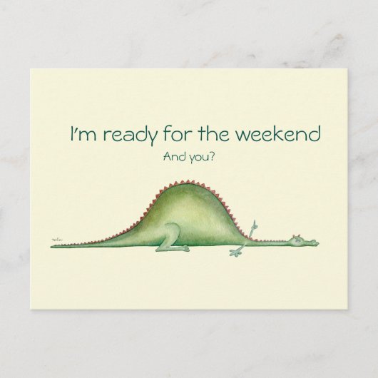 Draak uitgerekt op de vloer briefkaart (Voorkant)