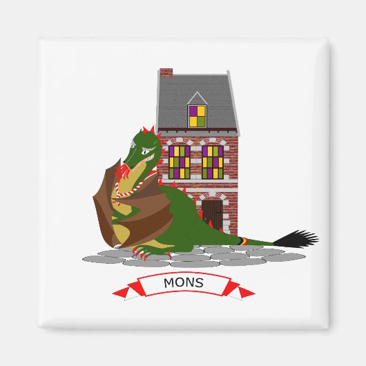 Draak van Bergen, België Magneet (Voorkant)