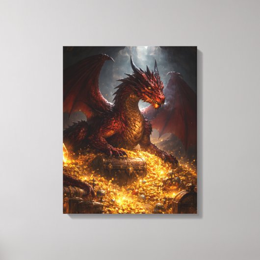 Draak van de Verborgen Schat Canvas Afdruk (Voorkant)