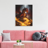 Draak van de Verborgen Schat Canvas Afdruk (Insitu (Woonkamer))