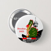 Draak van Doudou - Ducasse van Bergen in België Ronde Button 5,7 Cm (Voorkant /achterkant)