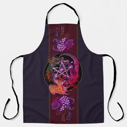 Draak van het nieuwe pentacle van de nieuwe kunst schort (Voorkant)