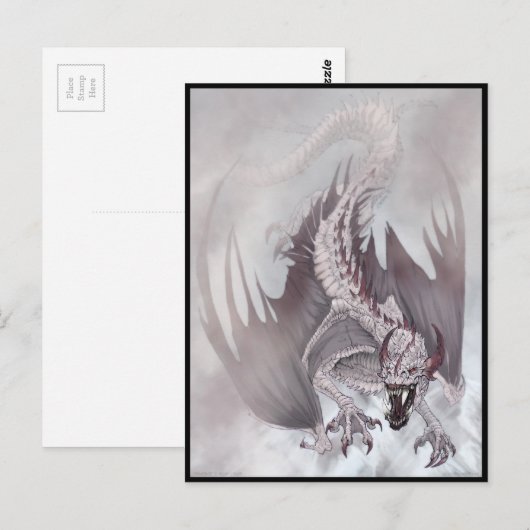 Draak van ijs en sneeuw briefkaart (Voorkant / Achterkant)