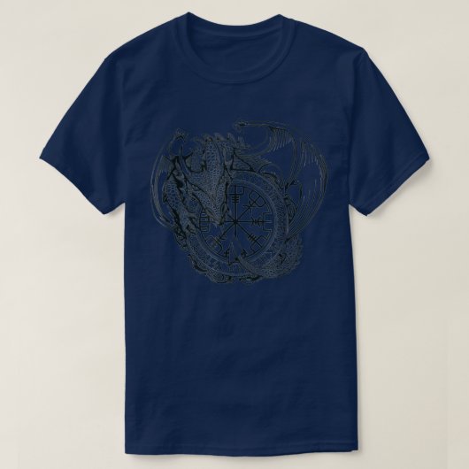 Draak van IJsland Nordic Viking Battle Folklore T-shirt (Design voorkant)