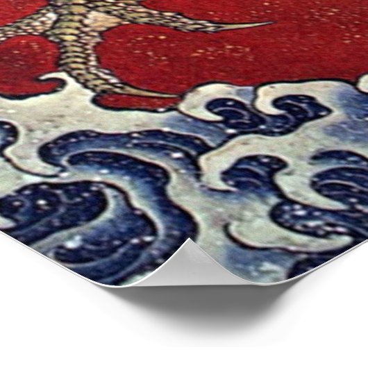 Draak van Katsushika Hokusai GalleryHD Fine Art Poster (Hoek)
