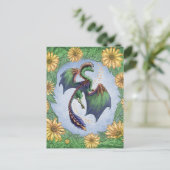 Draak van Summer Natuur Fantasy Art Briefkaart (Staand voorkant)