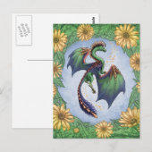 Draak van Summer Natuur Fantasy Art Briefkaart (Voorkant / Achterkant)