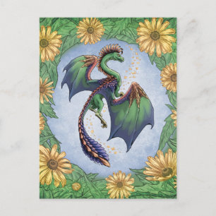 Draak van Summer Natuur Fantasy Art Briefkaart