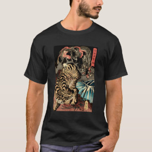 Draak vecht tegen de reuzentijger Japans T-shirt