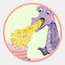 Draak Verjaardag Klassieke Ronde Sticker