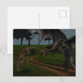 Draak Versus Weerwolf Fantasie Briefkaart (Voorkant / Achterkant)