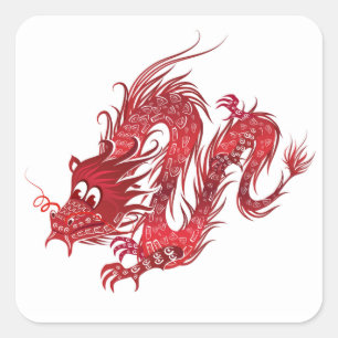 draak vierkante sticker