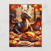 Draak viert Thanksgiving Briefkaart (Voorkant)