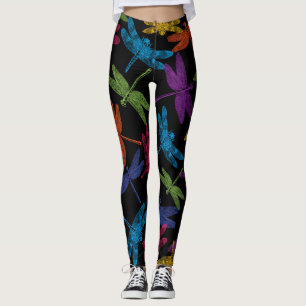 draak vliegt in verschillende kleuren en tinten leggings