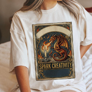 Draak Vonkt Creativiteit Vuurspuwende Fantasie Kun Tri-Blend Shirt