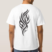 Draak voor, stam achter, aangepaste tekst t-shirt (Achterkant)