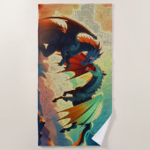 Draak vs Pegasus - Fantasie Kunst Strandlaken (Voorkant)