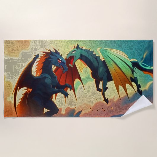 Draak vs Pegasus Strandlaken (Voorkant)