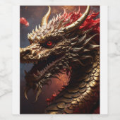 draak wijn etiket (Enkel label)