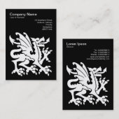 Draak - Wit op zwart Visitekaartje (Voorkant / Achterkant)