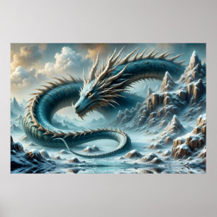 Draak wordt wakker in een ijzige wereld poster