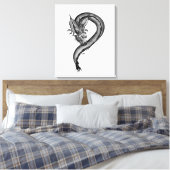 Draak zwart en wit ontwerp canvas afdruk (Insitu (Slaapkamer))