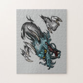 Draak zweeft legpuzzel (Verticaal)