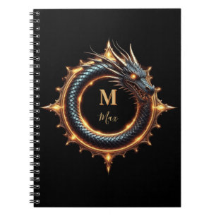 🐉 Draakfantasie Symbool met Aangepaste Naam Voor Notitieboek