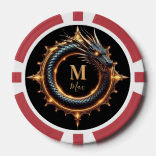 🐉 Draakfantasie Symbool met Aangepaste Naam Voor Poker Chips