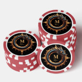 🐉 Draakfantasie Symbool met Aangepaste Naam Voor Poker Chips (Opstapeling)