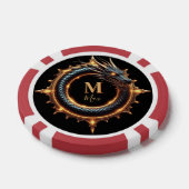 🐉 Draakfantasie Symbool met Aangepaste Naam Voor Poker Chips (Enkel)